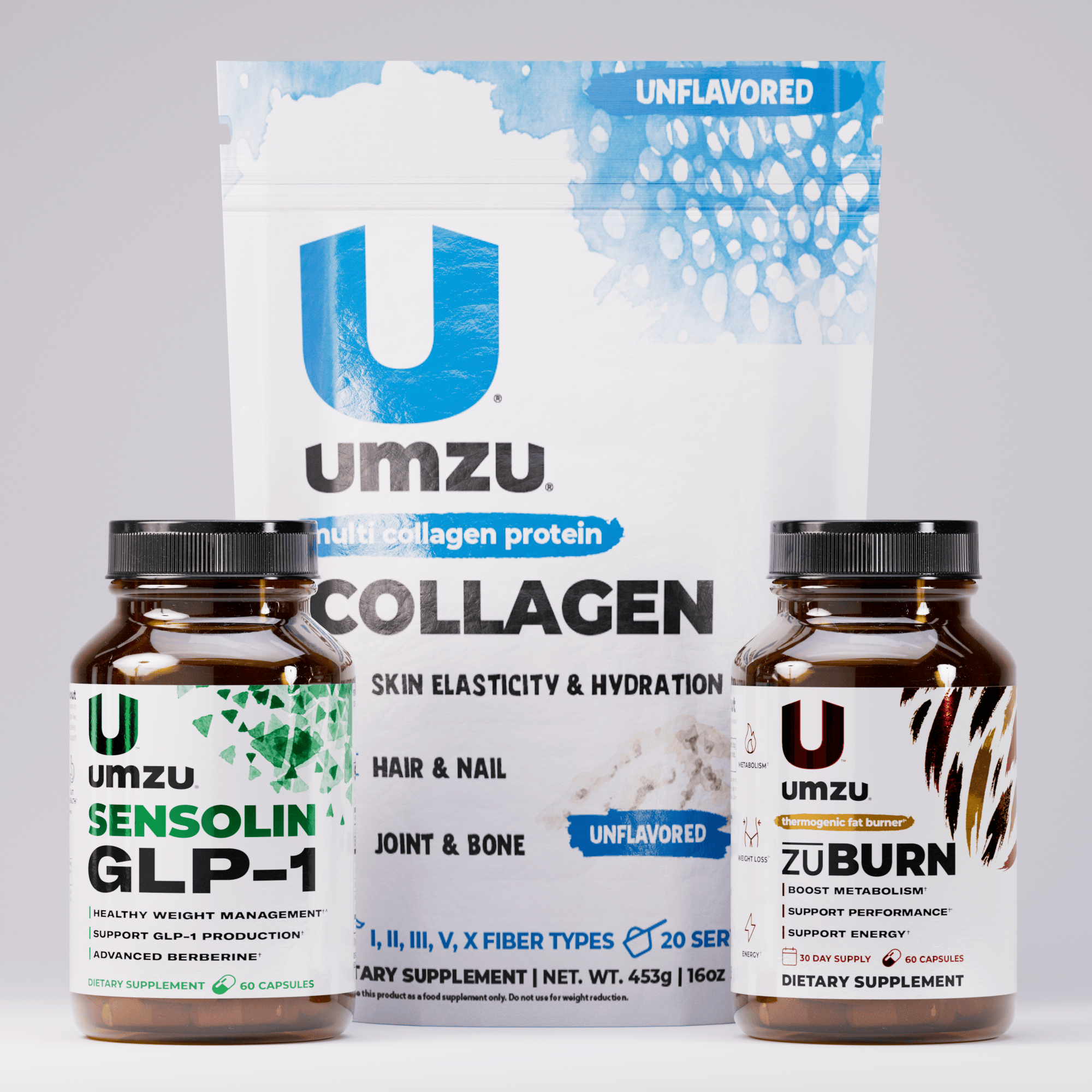 umzu sensolin glp 1 Weight Loss Bundle: Collagen, Sensolin GLP-1, zuBurn