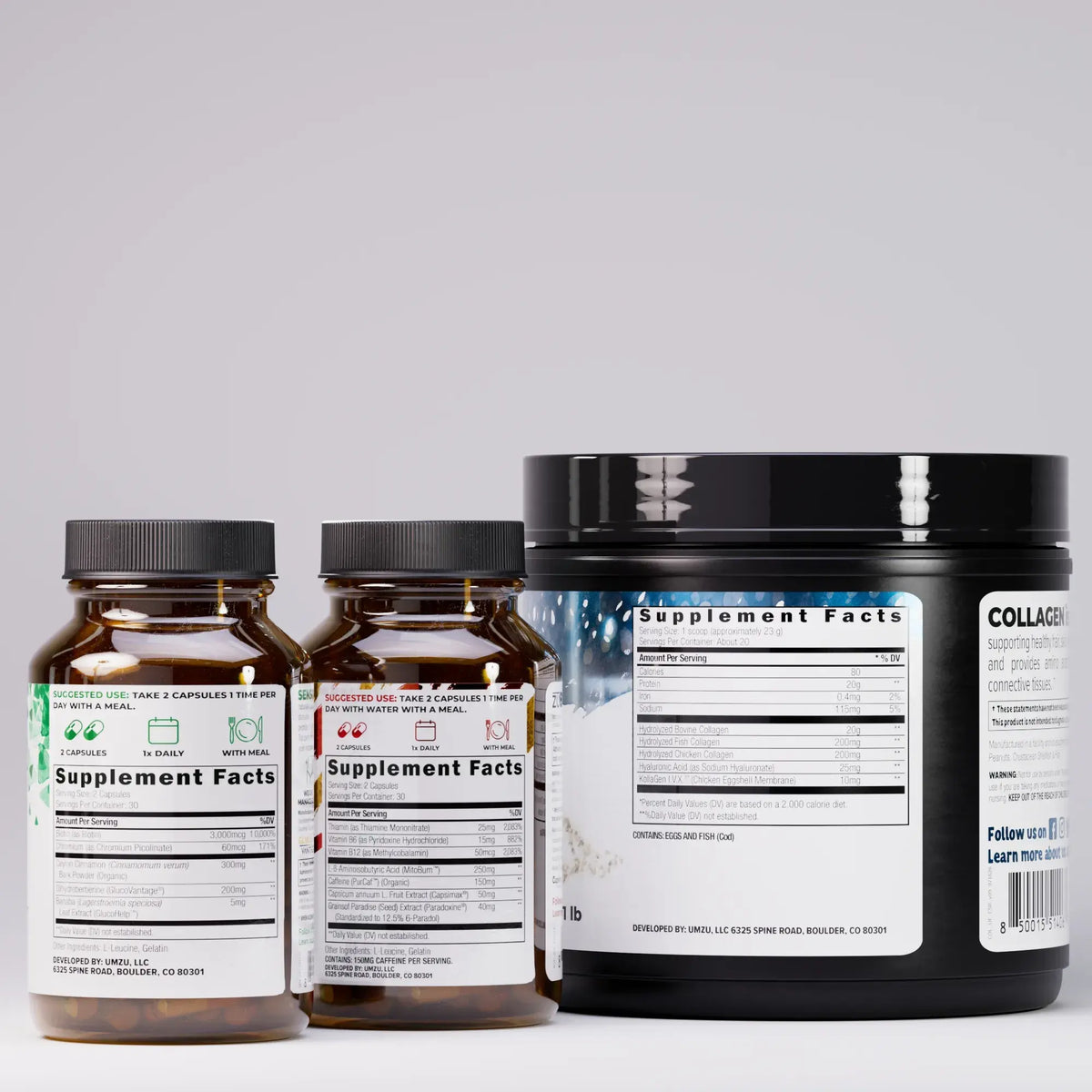 Weight Loss Bundle: Collagen, Sensolin GLP-1, zuBurn Bundles UMZU