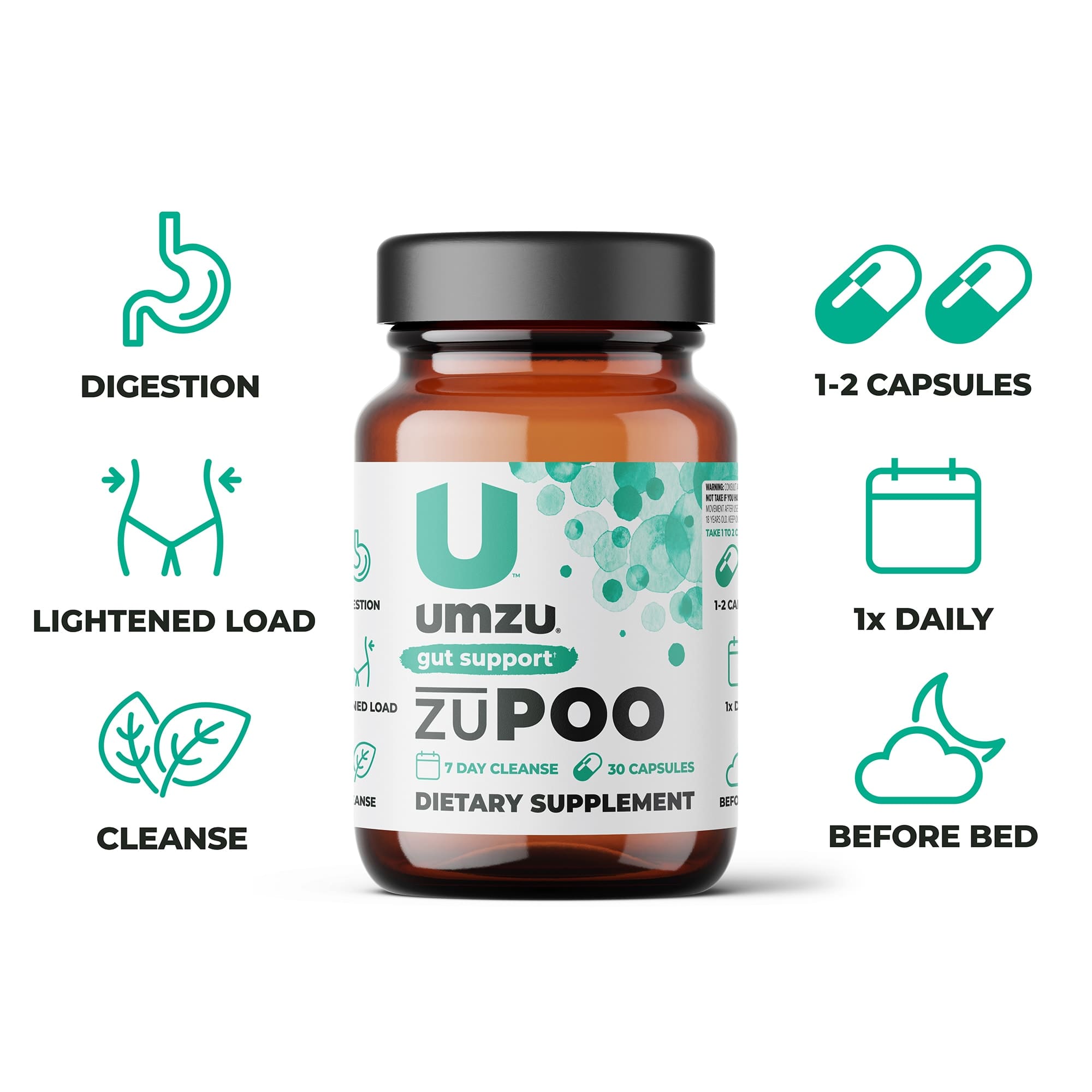 Total Gut Health Optimization Bundle: zuEnzymes, ACV+Prebiotics, zuPoo, and Floracil50 Bundles UMZU   